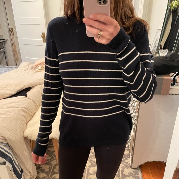 Navy and white striped sweater - Picture 2 of 3